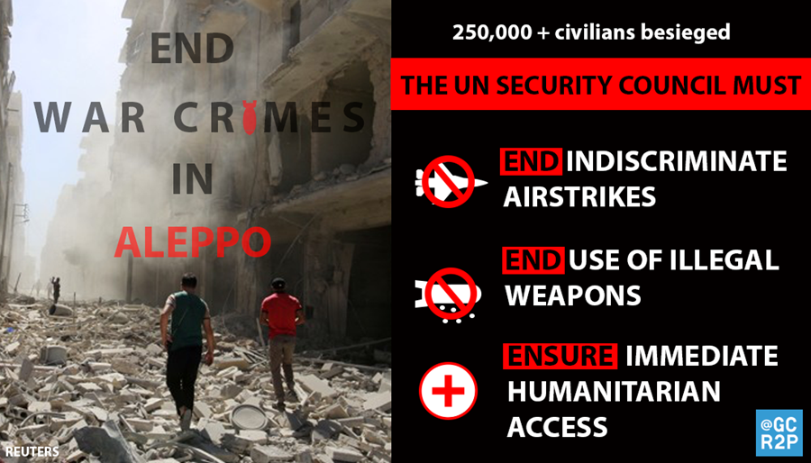 UNSC Must end indiscriminate airstrikes and use of illegal weapons in syria.