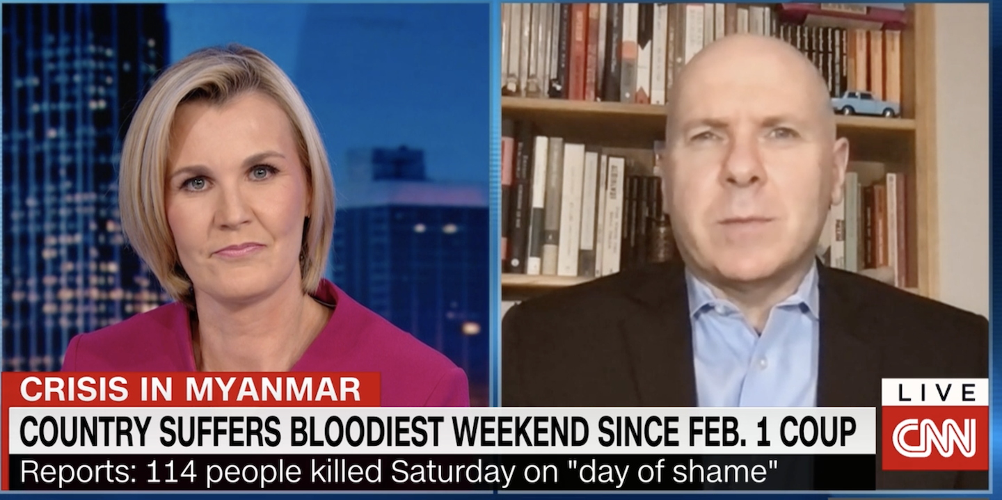 Dr. Simon Adams interviewed on CNN regarding the situation in Myanmar, 29 March 2021