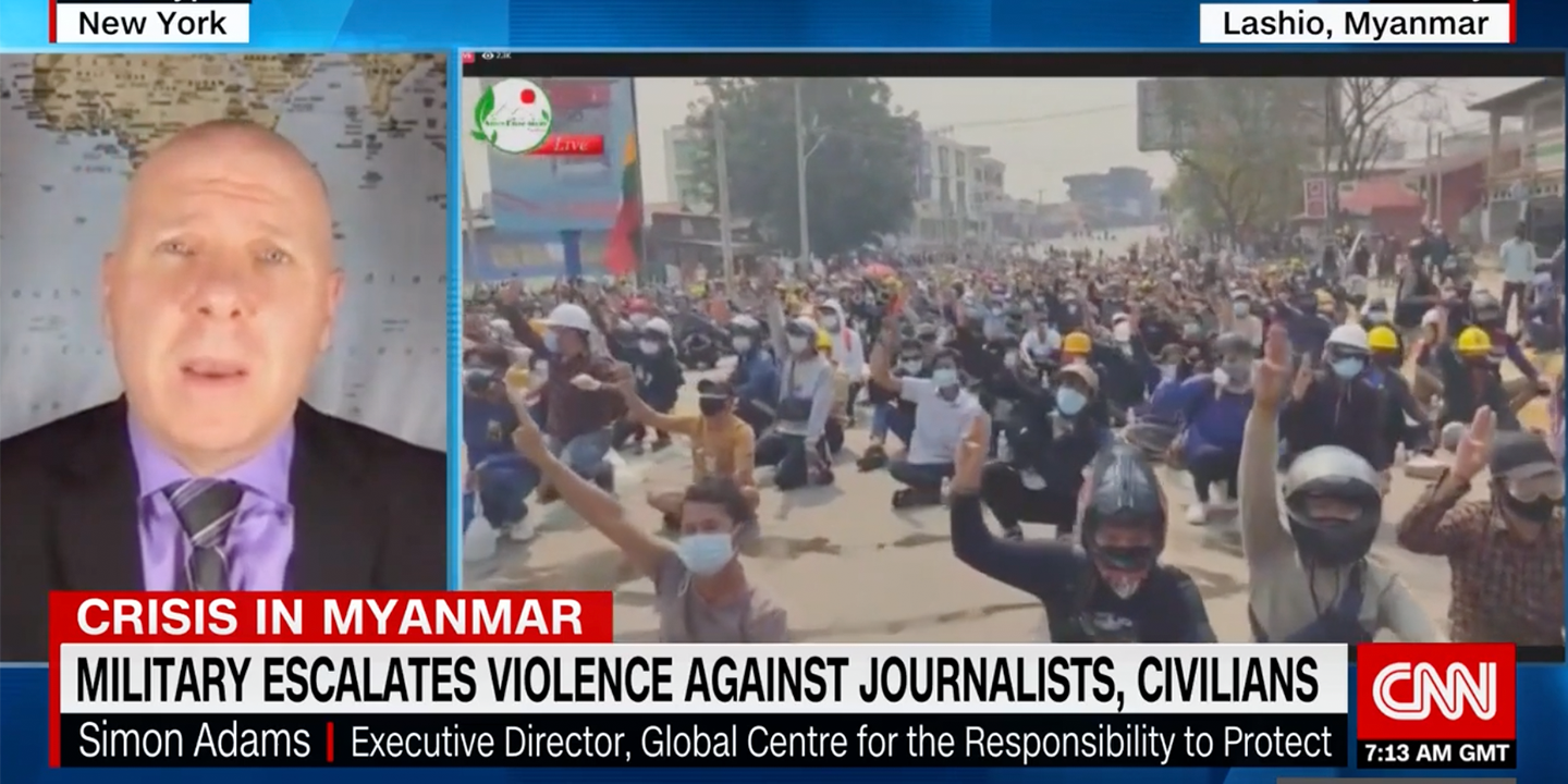 Dr. Simon Adams interviewed on CNN regarding the situation in Myanmar, 5 March 2021