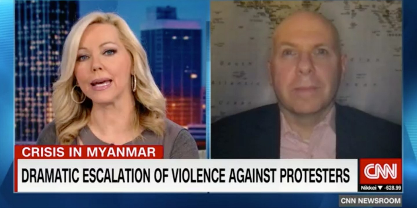 Dr. Simon Adams interviewed on CNN regarding the bloodiest day in Myanmar since the coup