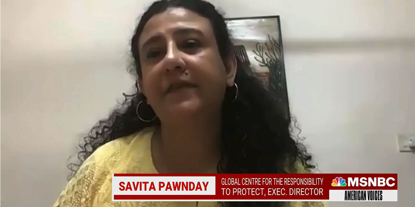 Executive Director Savita Pawnday interviewed by MSNBC on the situation in Ukraine