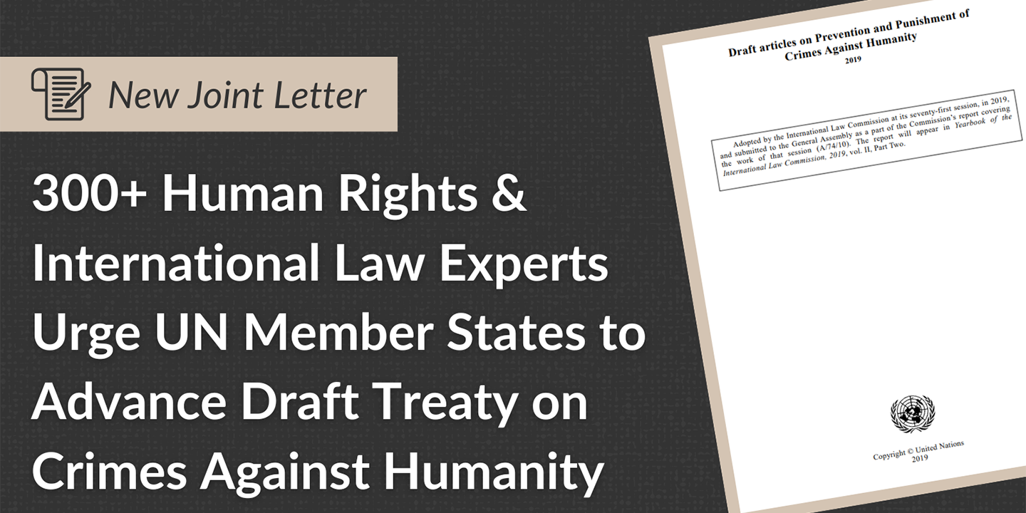Joint Statement in Support of Progress toward a  Crimes Against Humanity Treaty