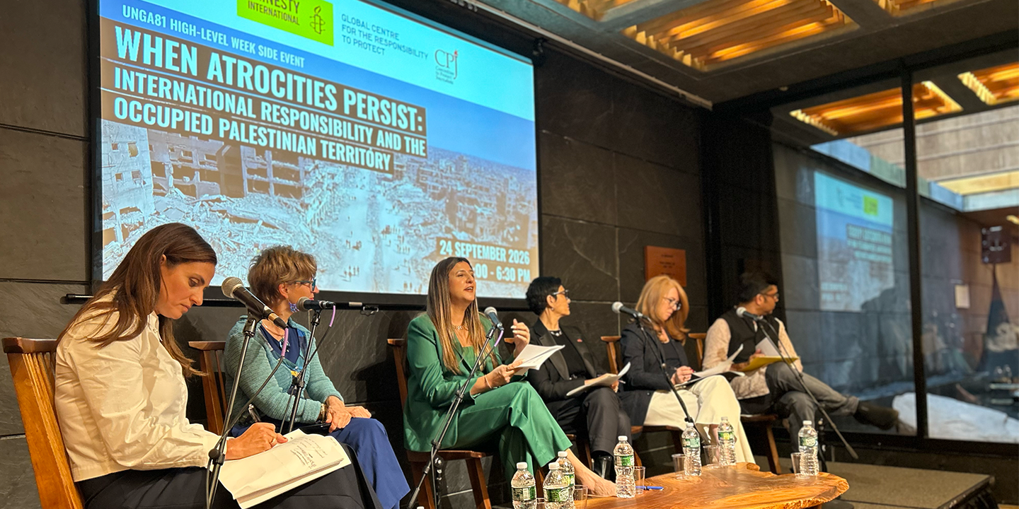 Remarks Delivered at the UN General Assembly High-Level Week Side-Event, When Atrocities Persist: International Responsibility and the Occupied Palestinian Territory